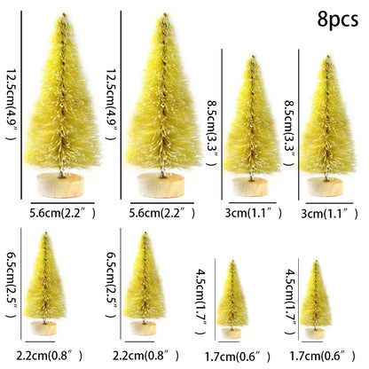 Árvore de Natal Artificial Decoração Natal 8 Peças Mini Pinheiro Artificial Natal Decoração