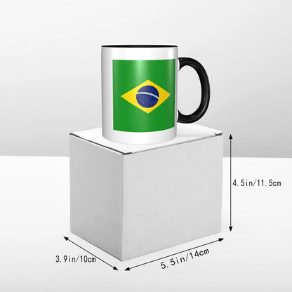 Caneca Futebol Bandeira Brasil Criativa Copa do Mundo (Verde) de 590 ml Futebol Bandeira