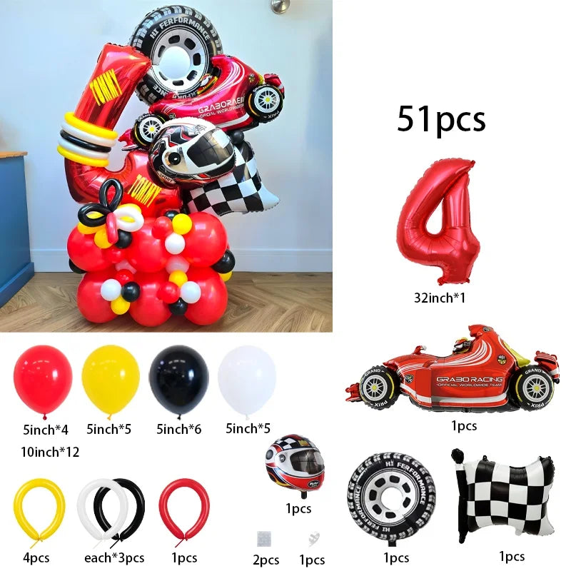 Kit Festa Hot Wheels Conjunto de 51 peças para decoração de festa com tema de corrida