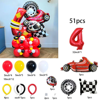 Kit Festa Hot Wheels Conjunto de 51 peças para decoração de festa com tema de corrida