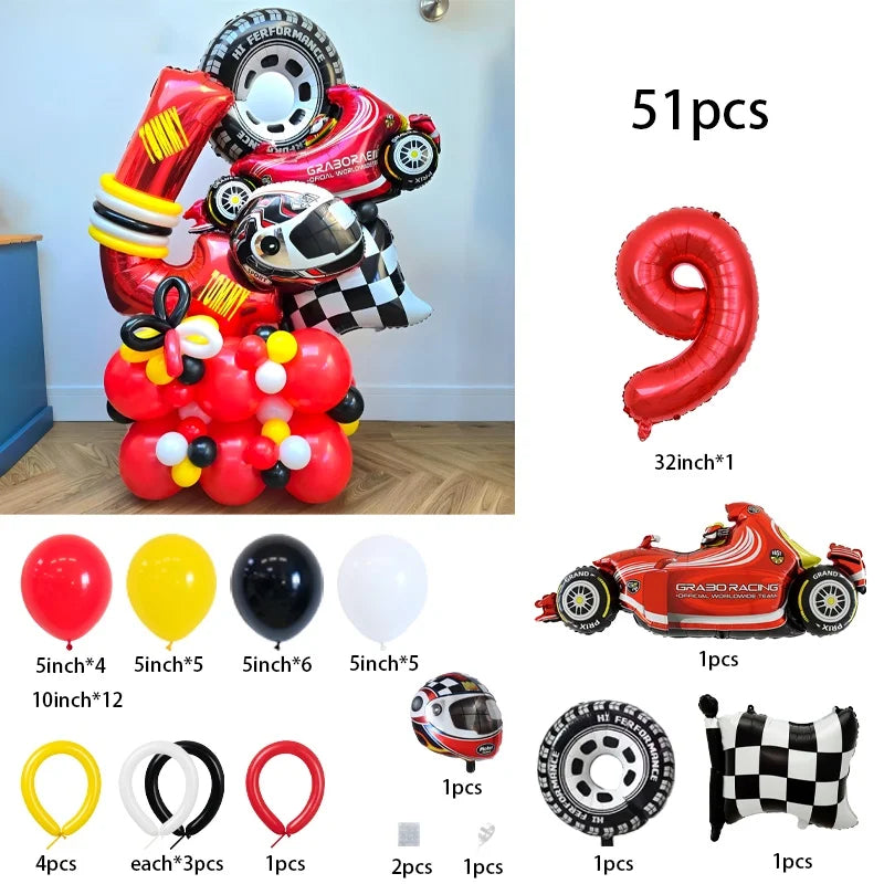 Kit Festa Hot Wheels Conjunto de 51 peças para decoração de festa com tema de corrida