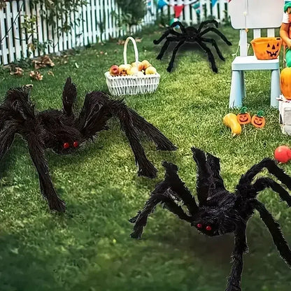 Aranha Preto Peludo Halloween Aranha, 1.5 Metro Preta, Macia, Peluda, Assustadora Ar Livre