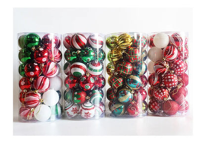 Enfeites de bola de Natal de ouro de 80 mm, 24 peças, conjunto de enfeites de alívio árvore