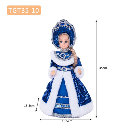 Papai Noel Grande Muñeco Cajado Azul Claro Figura do Papai Noel Ded Moroz Natalino