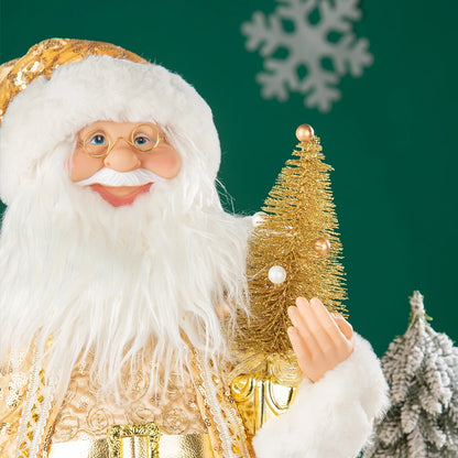 Boneco Papai Noel 60Cm Com Dourado