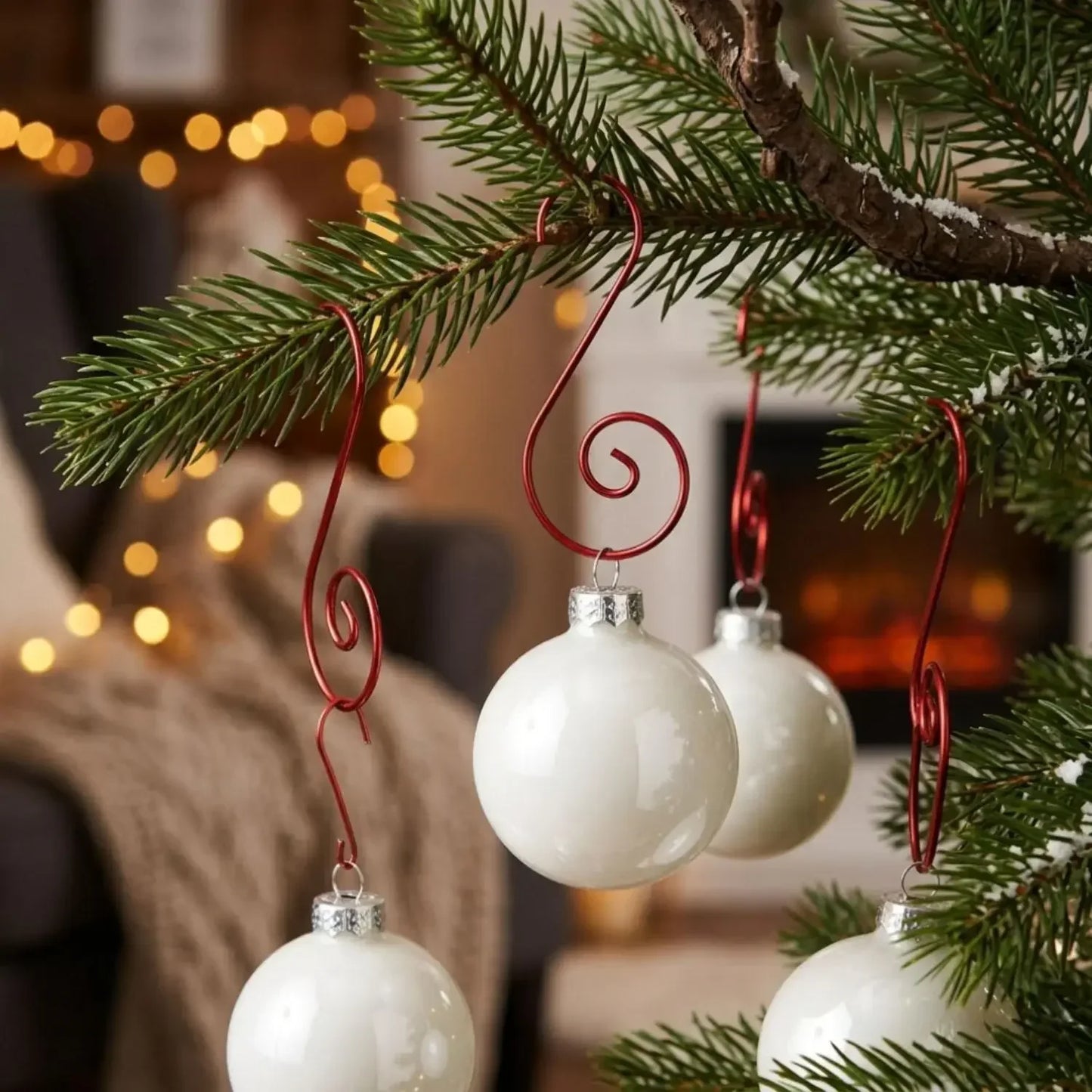 Gancho S para árvore de Natal Pacote com 100 Ganchos de Enfeite Verde Cabides de Natal