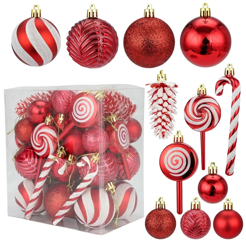 Bolas de natal Enfeites de Natal colorido inquebráveis, 50 peças, plástico, pendurar, Natal