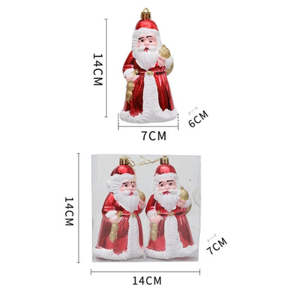 Natal 2 peças de decoração de árvore de Natal pequenas estatuetas de enfeite de Natal