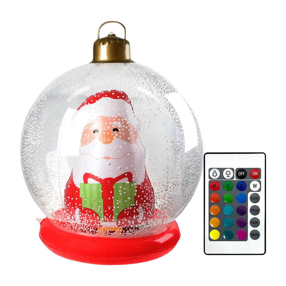 Grandes Bolas Infláveis de Natal, 24", Bola Inflável Gigante de PVC Decorada Natal e Bola
