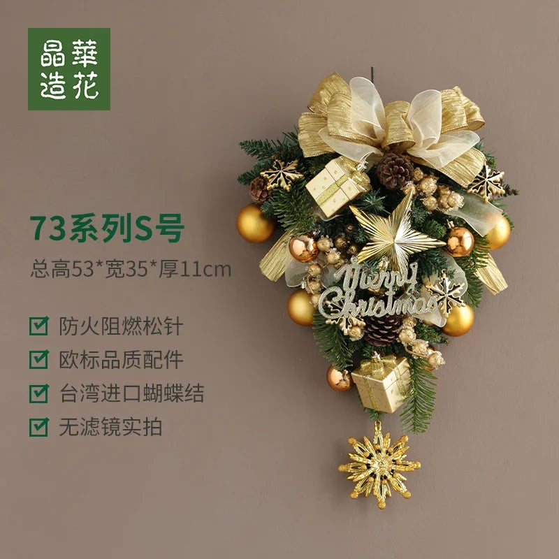 Guirlanda de Natal Nevada com Bolas Vermelhas, Pinhas e Azevinhos - Decoração Natalina