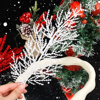 Pinho Agulhas Ramos Branco 10 Unidades Folhagem para Imitação de Natal Folha Artificial