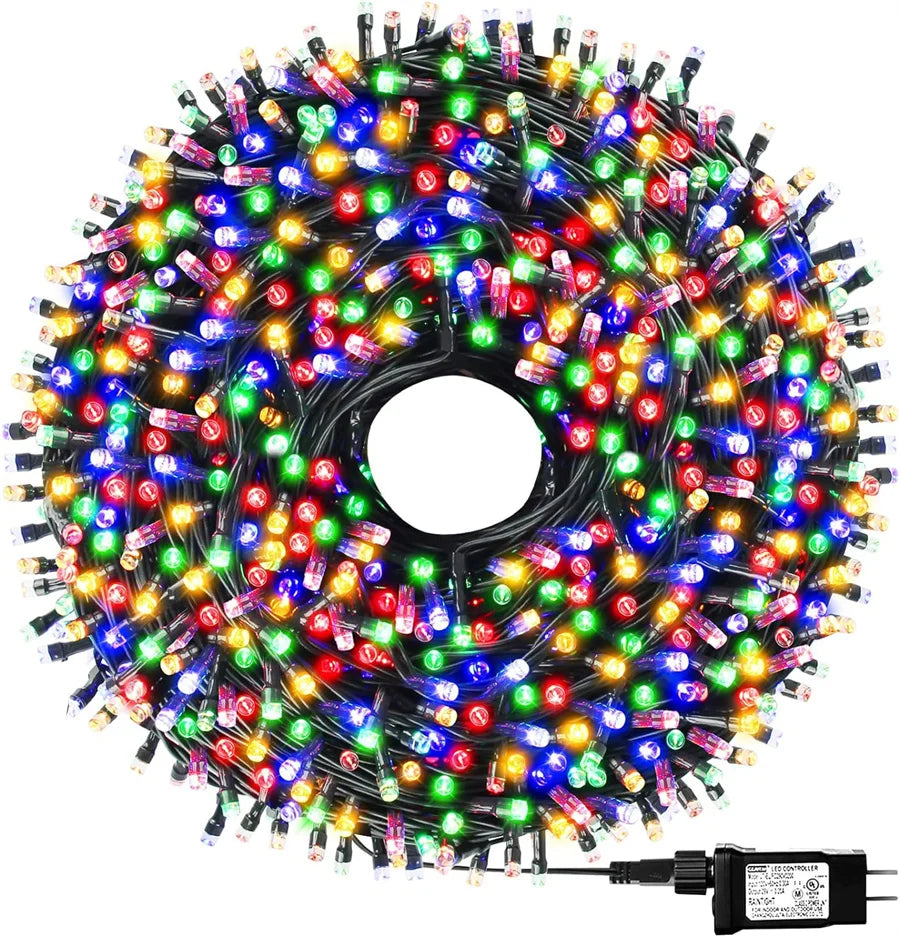 Luzes de Natal, Luzes de Natal de Baixa Voltagem de 98,4 pés, 100M LEDs - com Adaptador