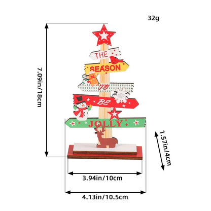 Árvore de Natal de mesa faça você mesmo, placa decorativa de madeira para Nata