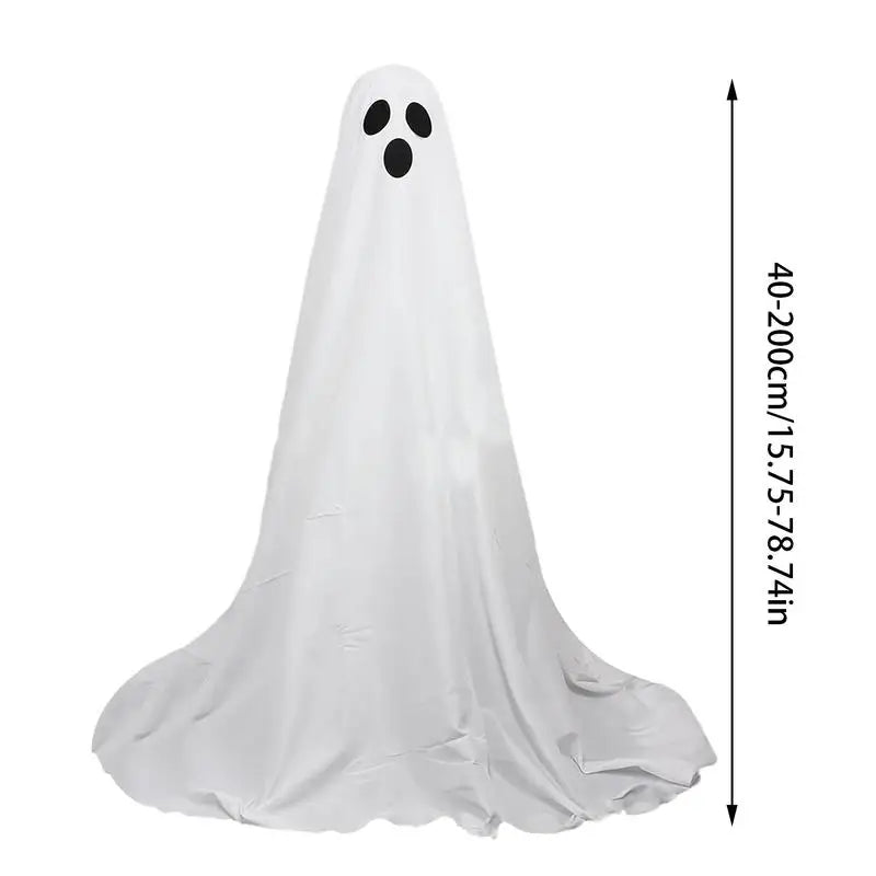 Fantasma de Pano Branco Iluminado Grande de Decoração de Fantasma