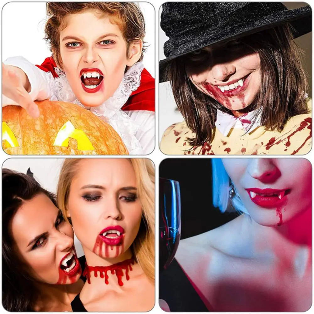 Traje Dentes Vampiro, Dentes presas falsas para festa cosplay e Adereços