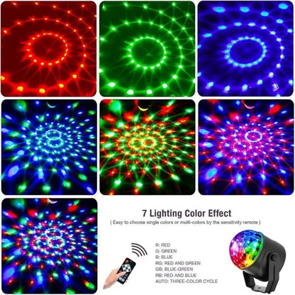 Mini Globo de Luz LED RGB Bola Maluca Iluminação Festa Natalino Som e Controle Remoto