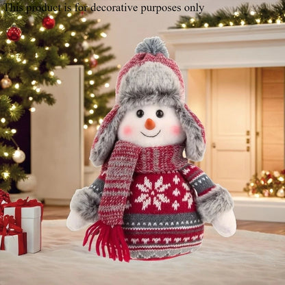 Boneca de boneco de neve de natal com chapéu decoração foto prop, presente crianças