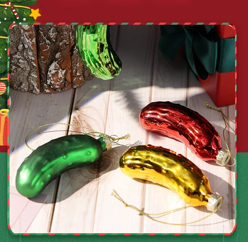 Pepino natalino decorativo 1 peça enfeites de natal em formato picles, decoração natalina