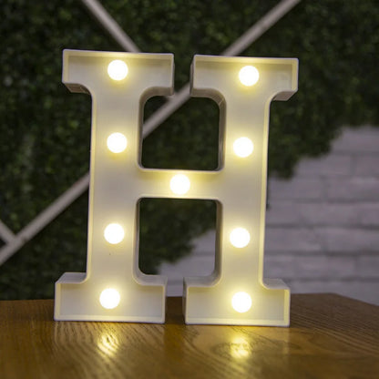 Letras de LED para letreiros, 26 letras iluminadas do alfabeto, luzes LED alimentadas