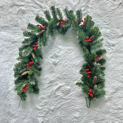 Decoração de Natal, Guirlanda Festão Aramado, 40cm e 60cm, Verde/Vermelho