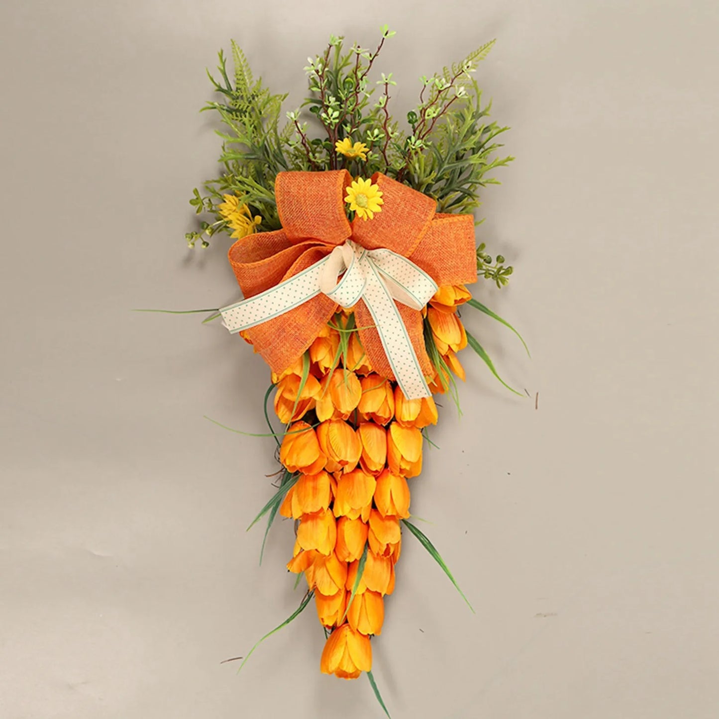 Guirlanda de Coelho Cenoura Primavera flor grinalda tulipa cenoura páscoa ornamento