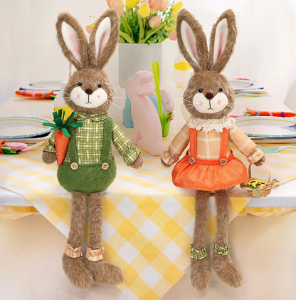 Coelho Páscoa Rústico Conjunto de 2 decoração páscoa estátuas coelho 59cm decoração