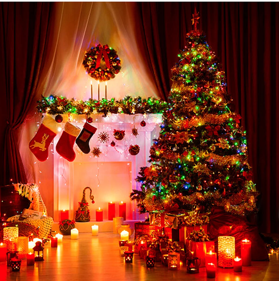 Luzes de fada a bateria para áreas externas de luzes de Natal LED para ambientes internos