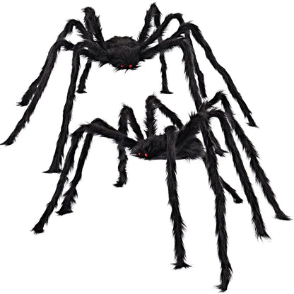 Aranhas Grandes Iluminadas de Halloween Adereços de Aranha Peluda Realista Halloween
