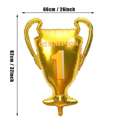 Balão de Copa do Mundo e Troféu Futebol Gigante Em Folha Para Decoração De Festa