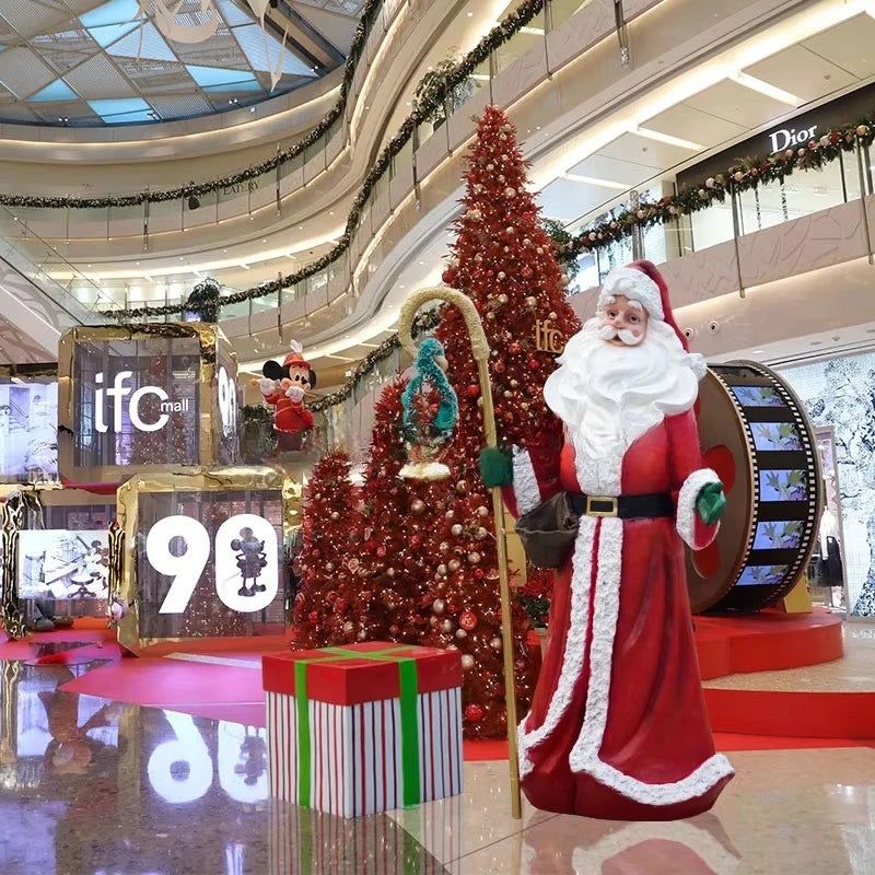 Papai Noel Gigante em Resina 1.70 Metros*2 Metros, Escultura de Natal Praças e Shoppings