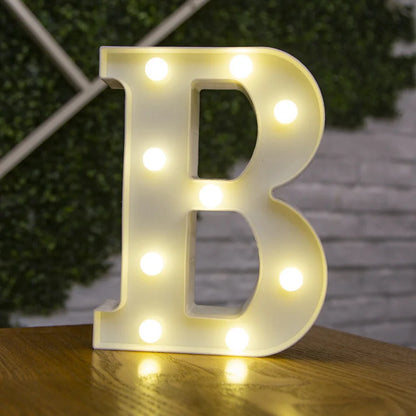 Letras de LED para letreiros, 26 letras iluminadas do alfabeto, luzes LED alimentadas