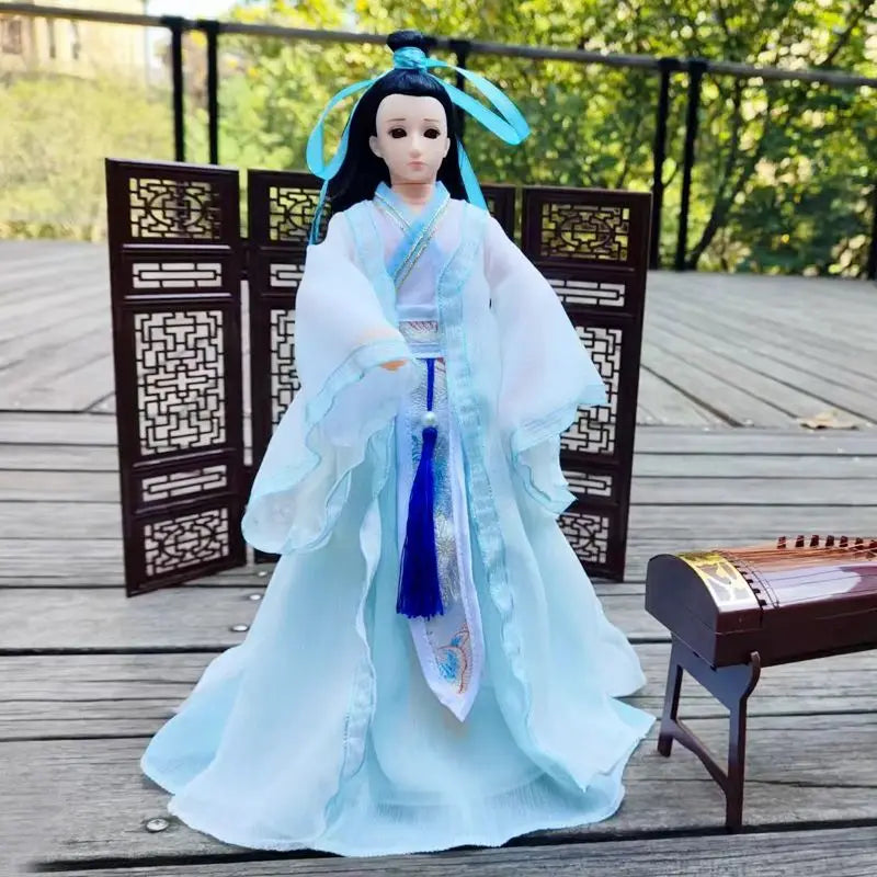 Boneca chinesa para menina, de boneca da Ásia com sapatos de suporte, cocar, boneca