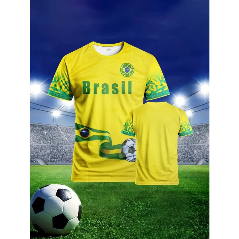 Camisa de Futebol Copa do Mundo para Homens e Mulheres 10 Pele Brasil Adulto Futebol