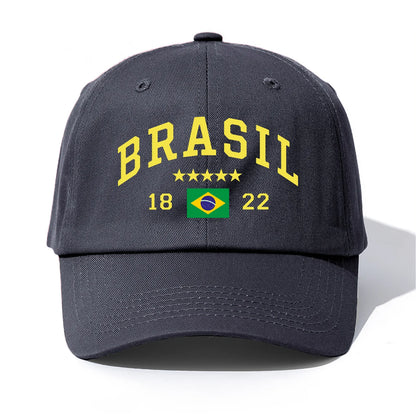 Boné Brasil com Bordado, Futebol, Unissex, Ajustável Obs.: Colorido