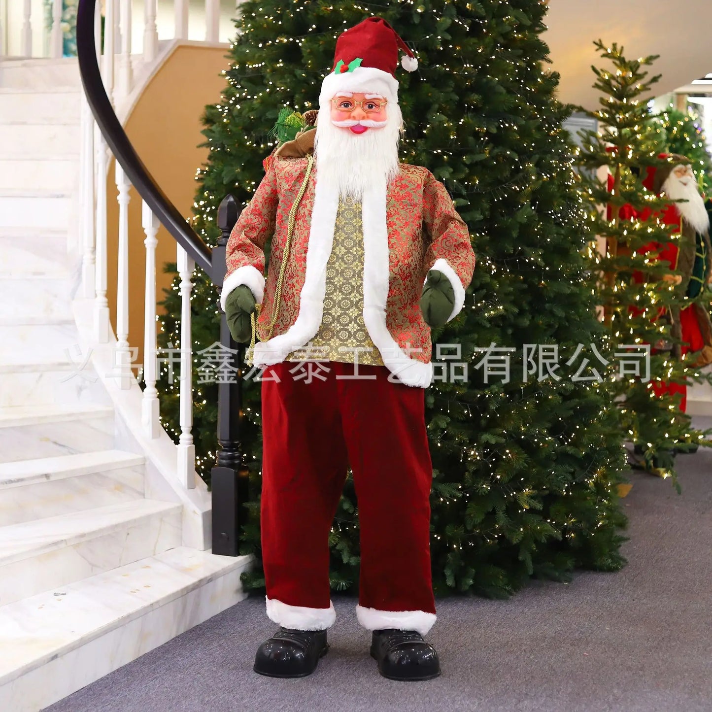 Papai Noel Dançante Animado Tamanho Real De 6' Shopping, Papai Noel Dançante Enfeites