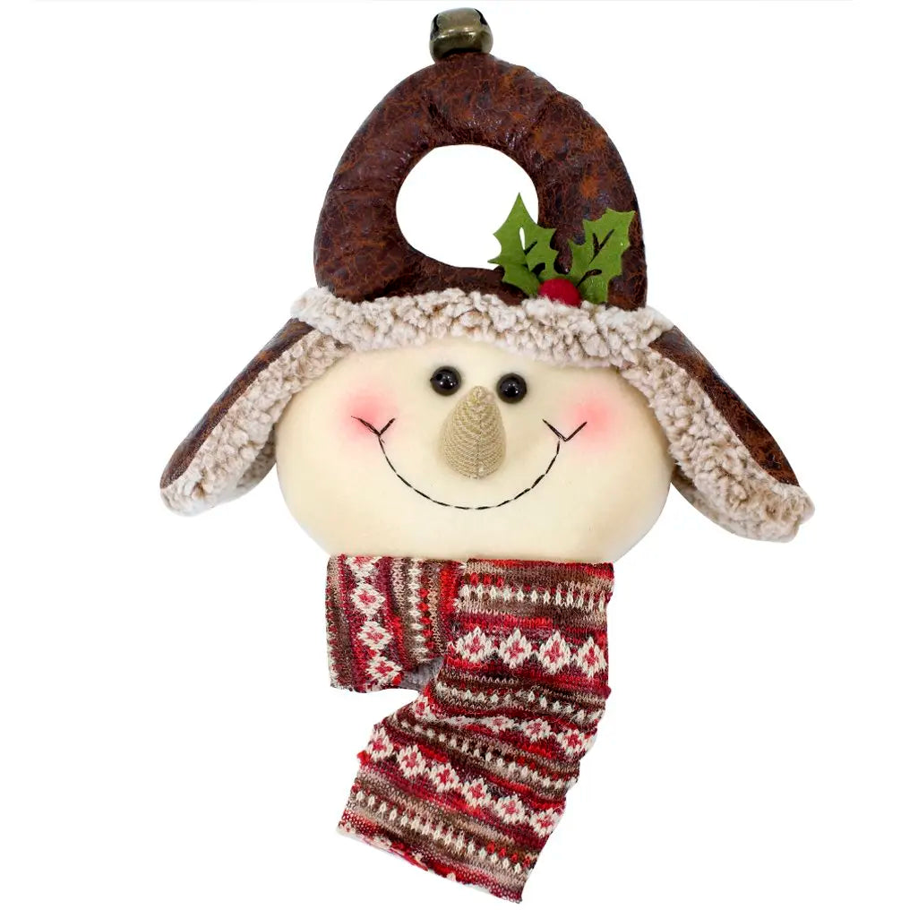 Enfeite Natal Boneco de Neve Marrom com Árvore de Natal 38,5cm, Boneco Neve Árvore