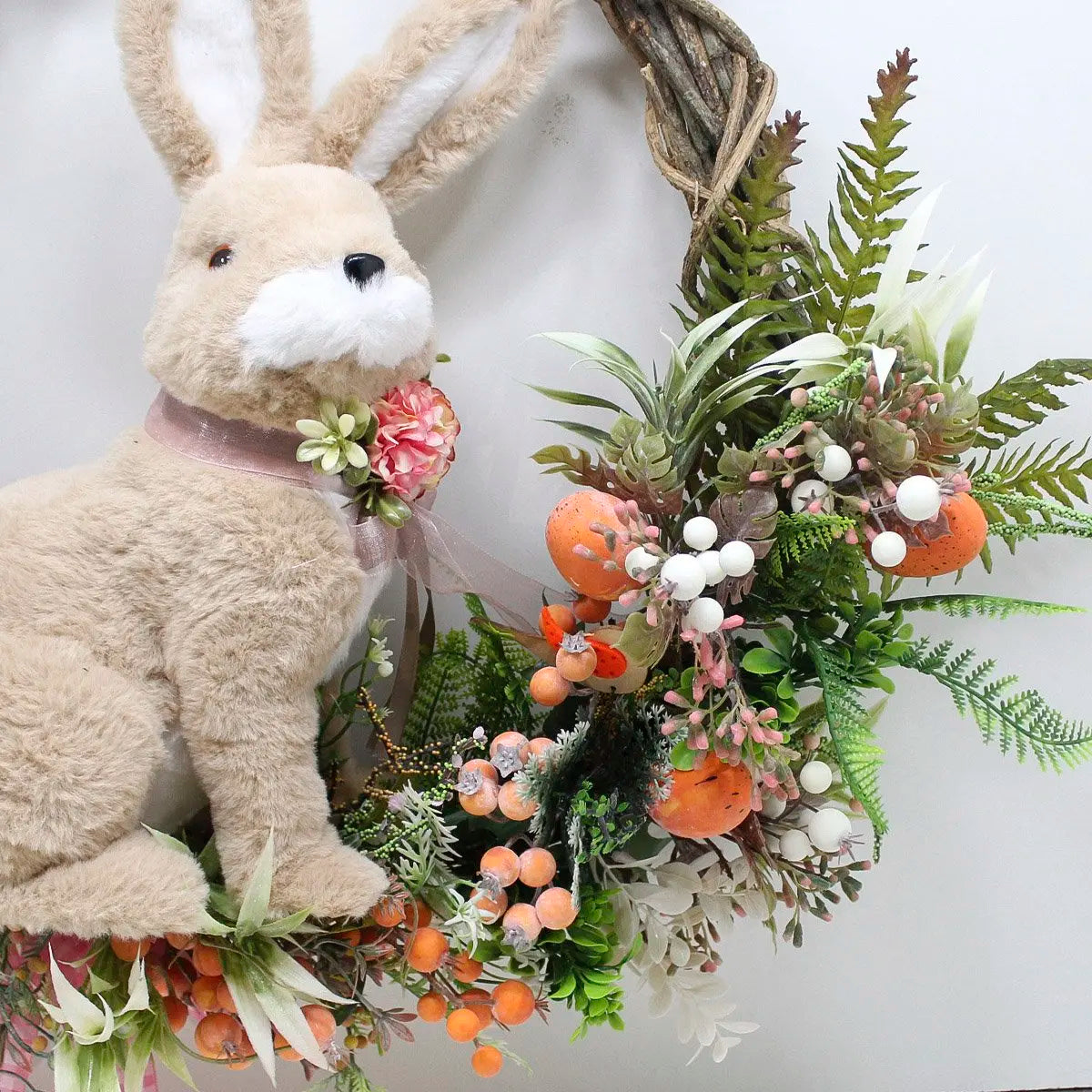 Guirlanda Enfeite Decoração Coelho Com Cestinha Páscoa 60cm