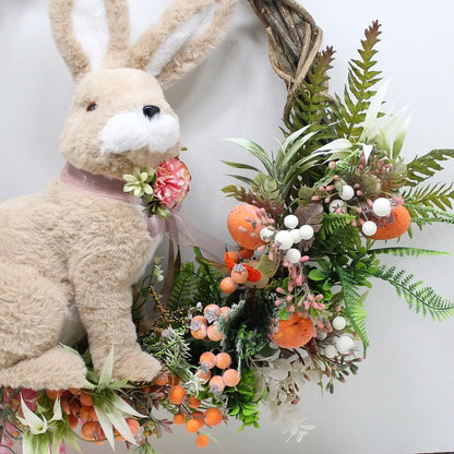 Guirlanda Enfeite Decoração Coelho Com Cestinha Páscoa 60cm