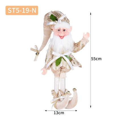 Enfeite Elfo Verde e Vermelho 45cm e 55cm Merita, Personagens Natalinos para Decoração