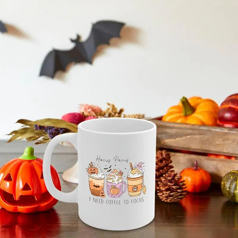 Caneca de café de abóbora com efeito 3D, caneca Halloween fantasma assustador