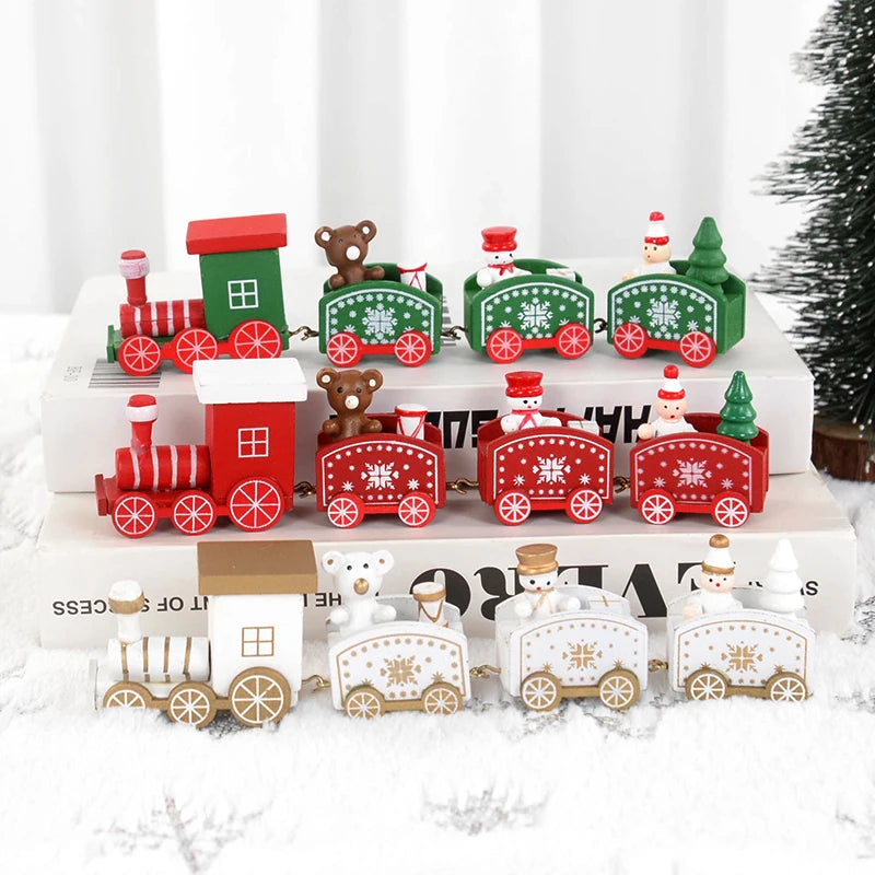 Trenzinho de Natal de Madeira Enfeite Decorativo de Mesa Mdf 25cm