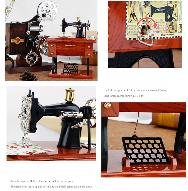 Caixa de música fonógrafo retrô clássico gramofone musical caixa mesa decoração