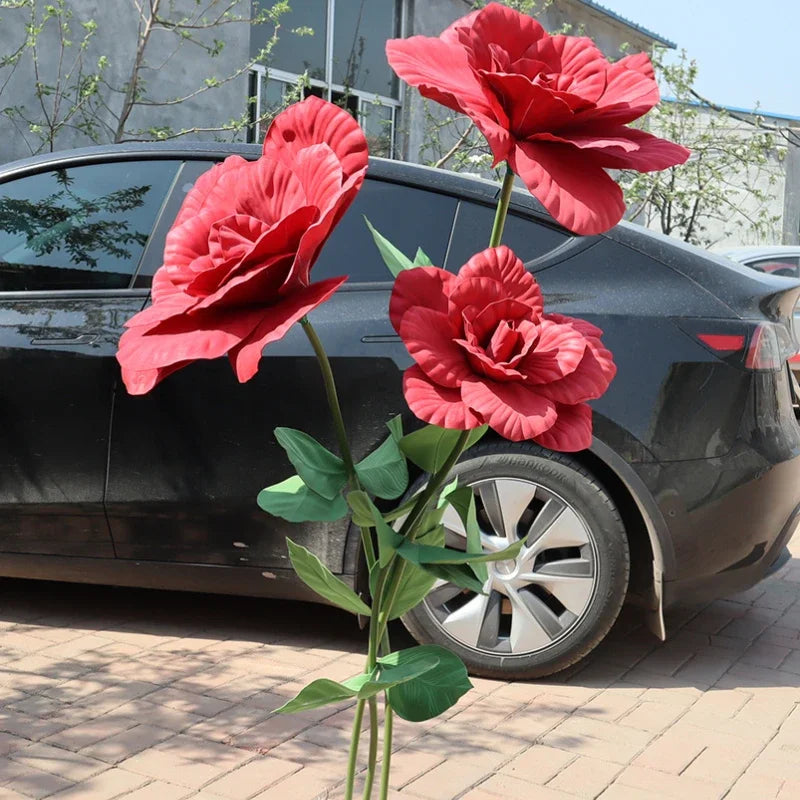 Simulação Peônia Flor , Foto Adereços Janela Exibição Artificial e Gigante 50cm Flores