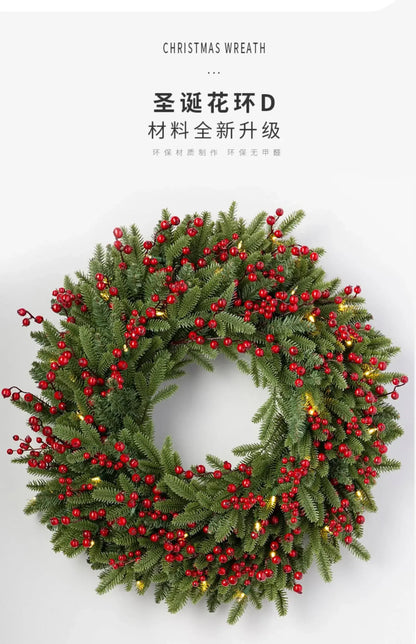 Guirlanda de Natal para porta da frente, decoração de guirlanda de Natal, guirlanda Natal