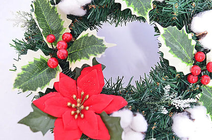 Guirlanda de flores de algodão seco, guirlanda de Natal, pingente de porta, decoração