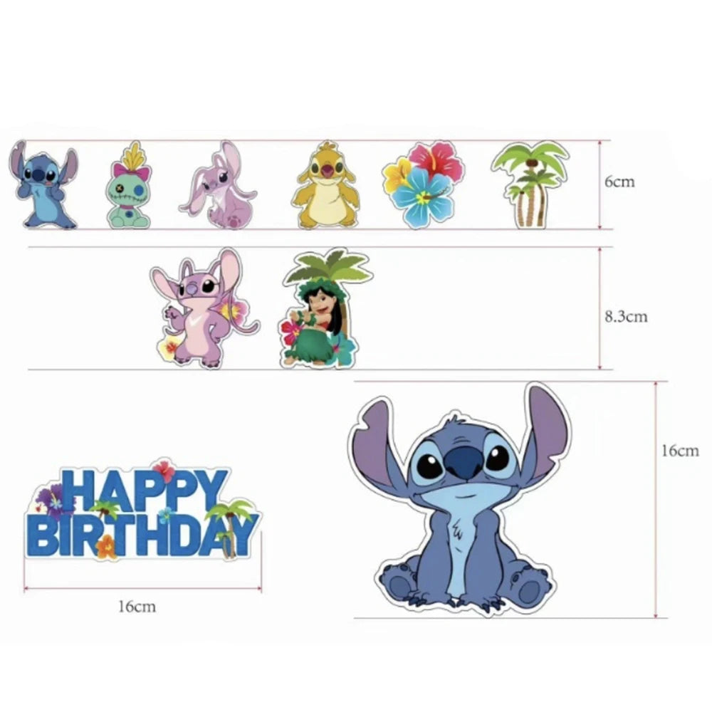 Kit Bolo Lilo Stitch Topos De Bolo decoração Festa Aniversário