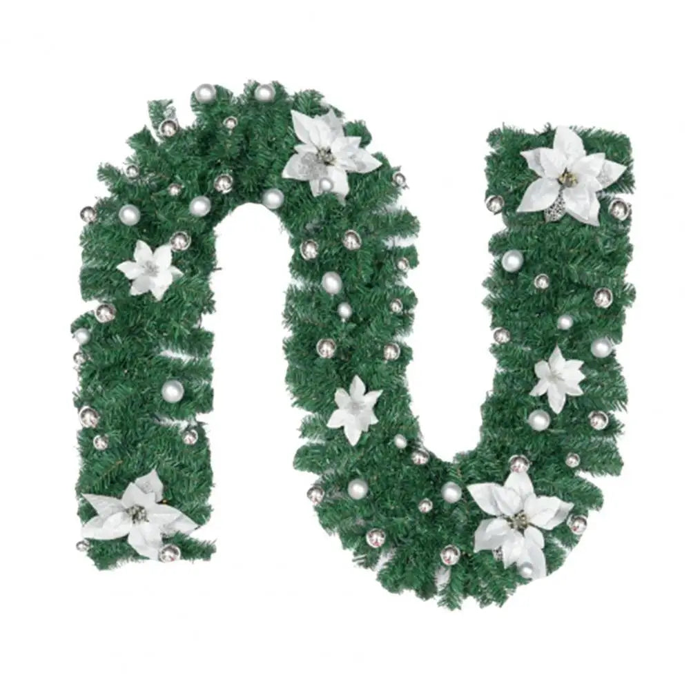 Coroa de vime LED de Natal verde decorativa 2,7 Metro Guirlanda Natal artificial Guirlanda
