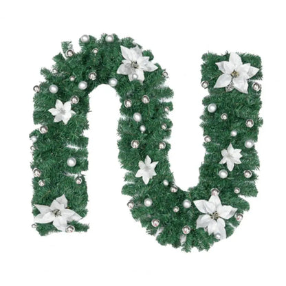 Coroa de vime LED de Natal verde decorativa 2,7 Metro Guirlanda Natal artificial Guirlanda