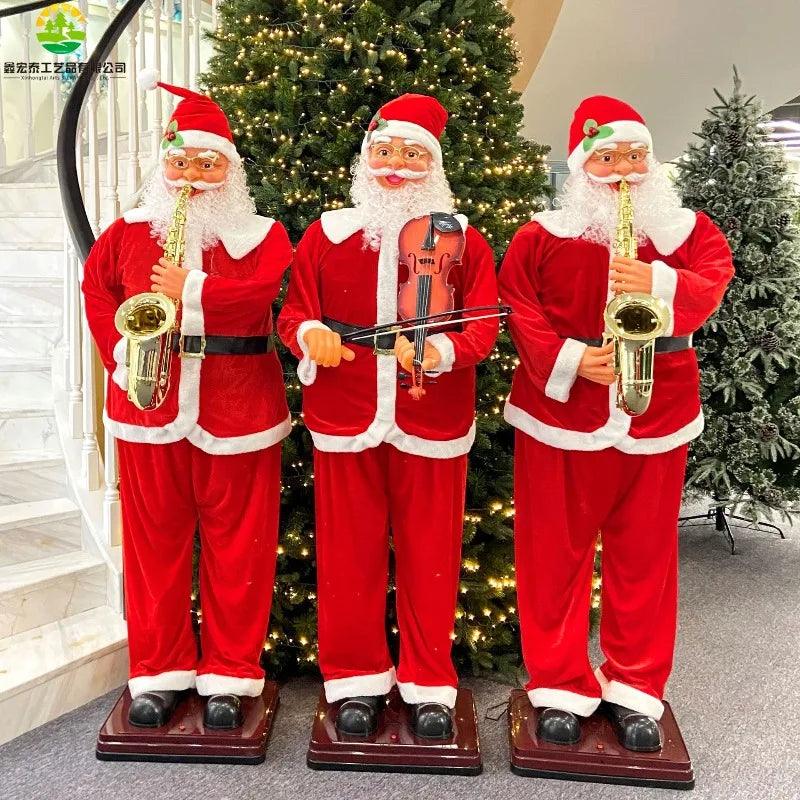 Papai Noel Dançante Animado Tamanho Real De 6' Shopping, Papai Noel Dançante Enfeites