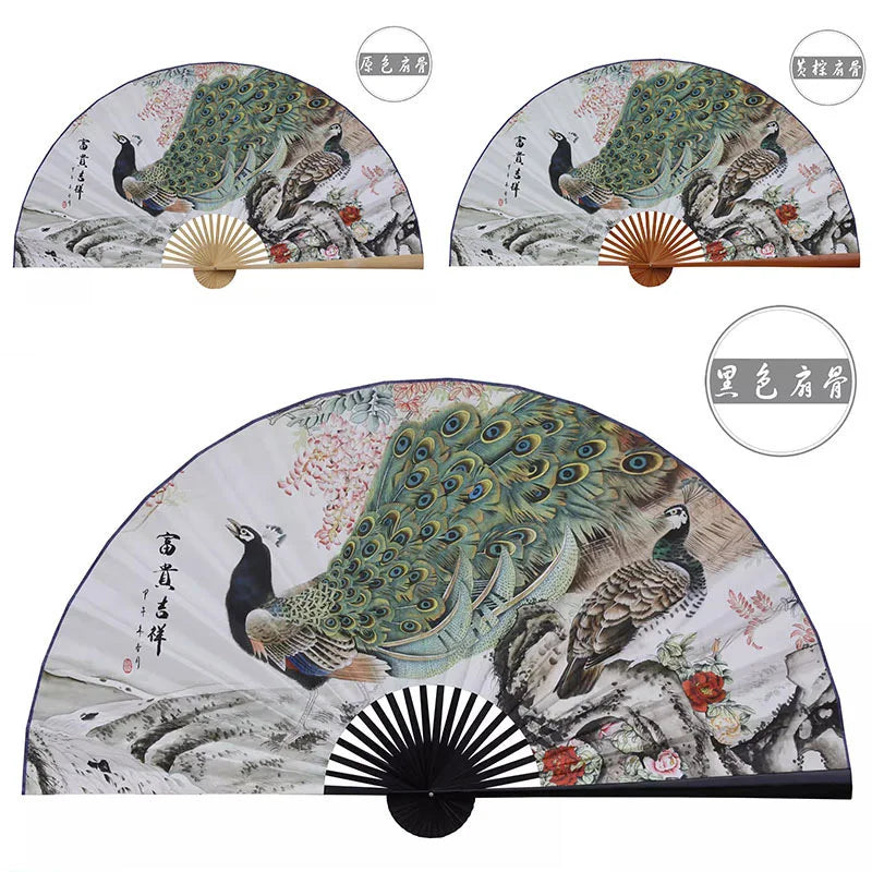 Grande Leque Pendurado, Decoração de Parede de Fundo, Leque Pendurado Artesanal